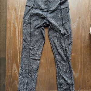 Lululemon Fast and Free Black Patterned Leggings